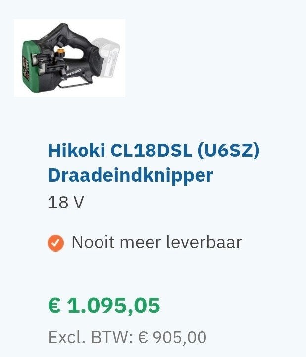 Hikoki draadeindknipper weinig gebruikt 2019, Ophalen, Zo goed als nieuw