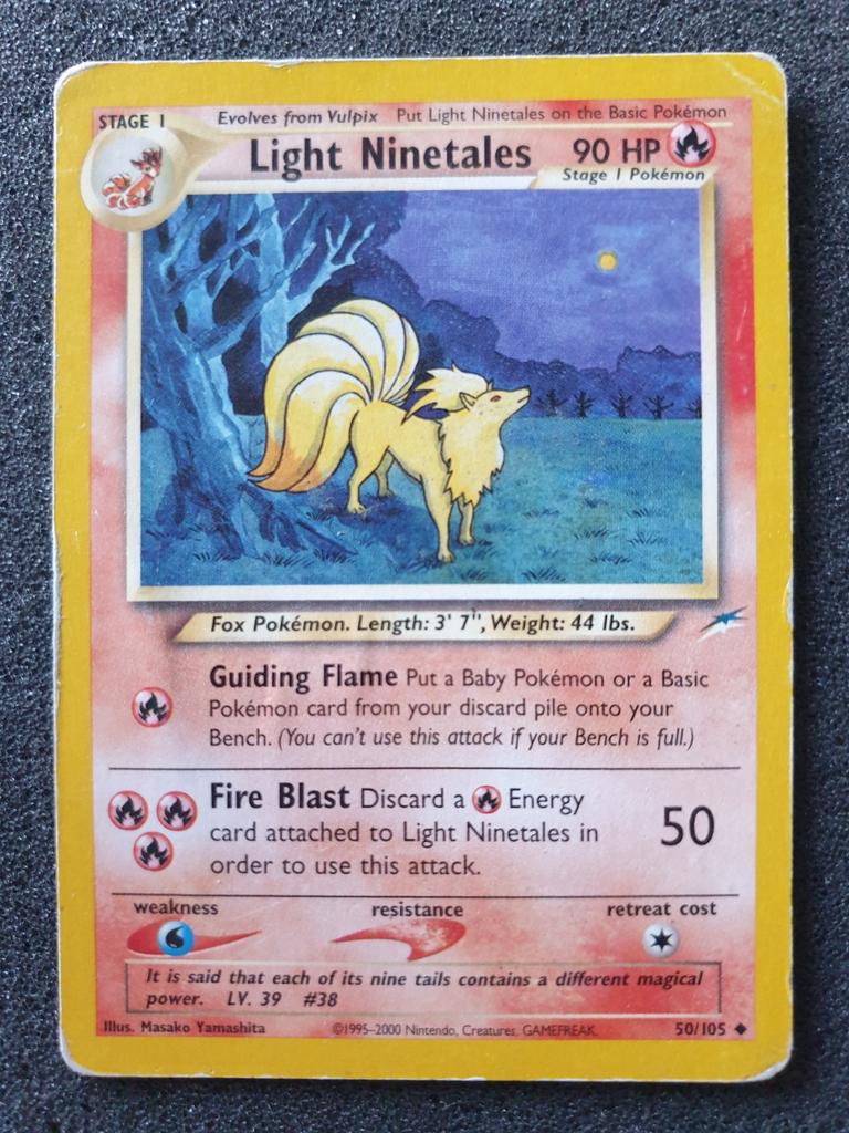 Pokémon kaart Light Ninetales #50 Neo Destiny, Ophalen of Verzenden, Gebruikt, Losse kaart