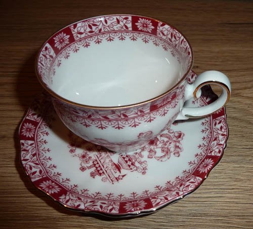 Porcelein Theeservies 20-delig Seltmann Weiden Theresia Rood, Verzamelen, Ophalen of Verzenden, Gebruikt