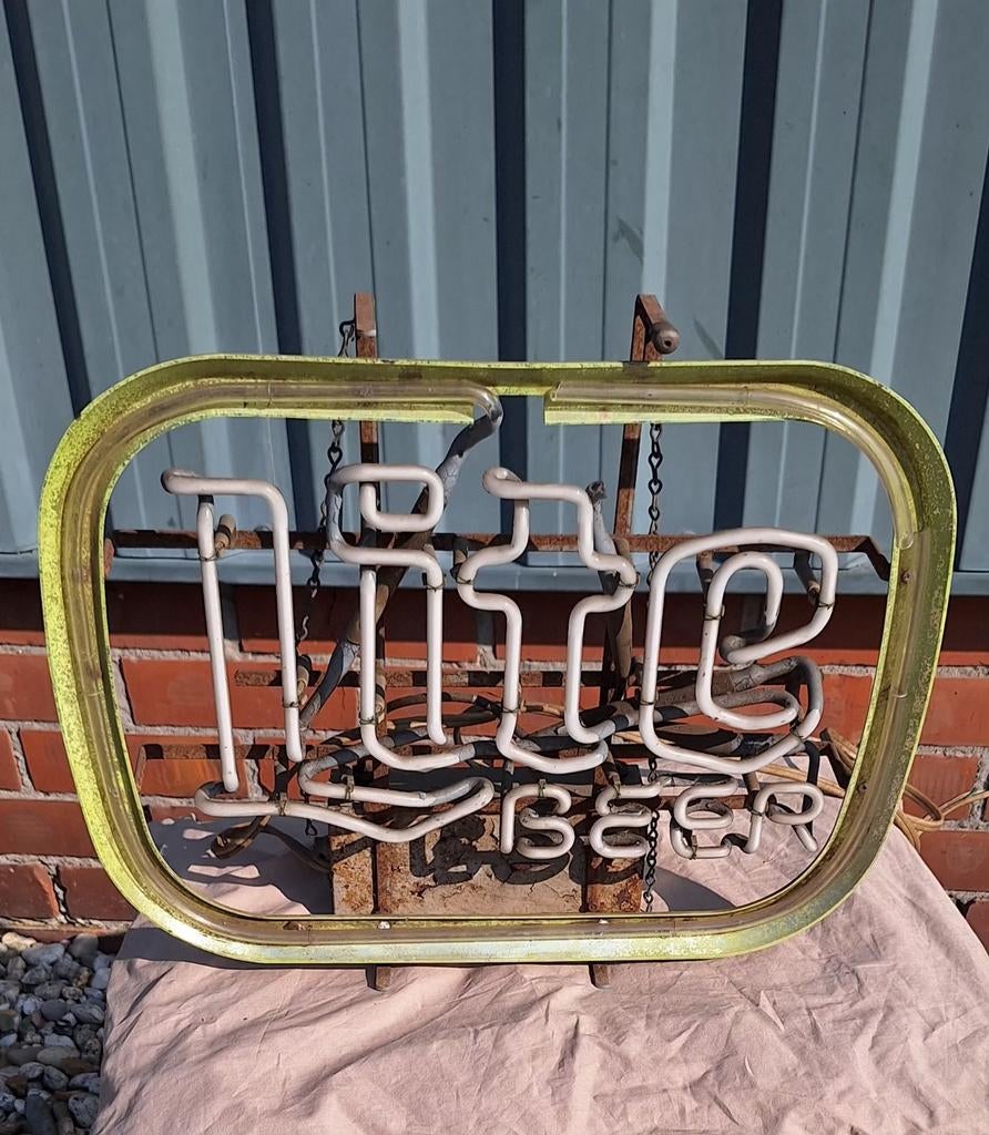 Vintage Miller Lite Lite Beer Neon voor onderdelen., Ophalen, Gebruikt, ., Lichtbak of (neon) lamp