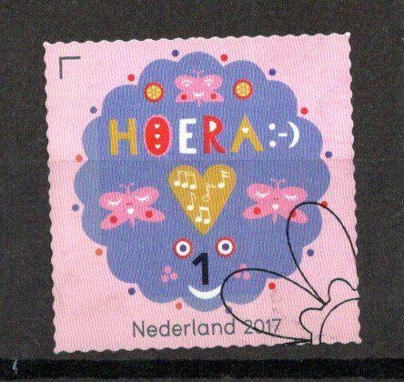 gestempelde zegel. 2017:  Hoera, Ophalen of Verzenden, Na 1940, Gestempeld