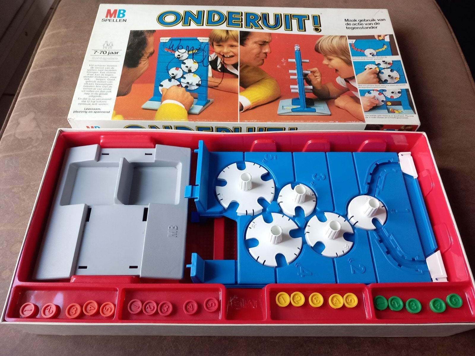 MB Onderuit! bordspel - Vintage gezelschapsspel, Onbekend, Ophalen of Verzenden, Onbekend, Een of twee spelers