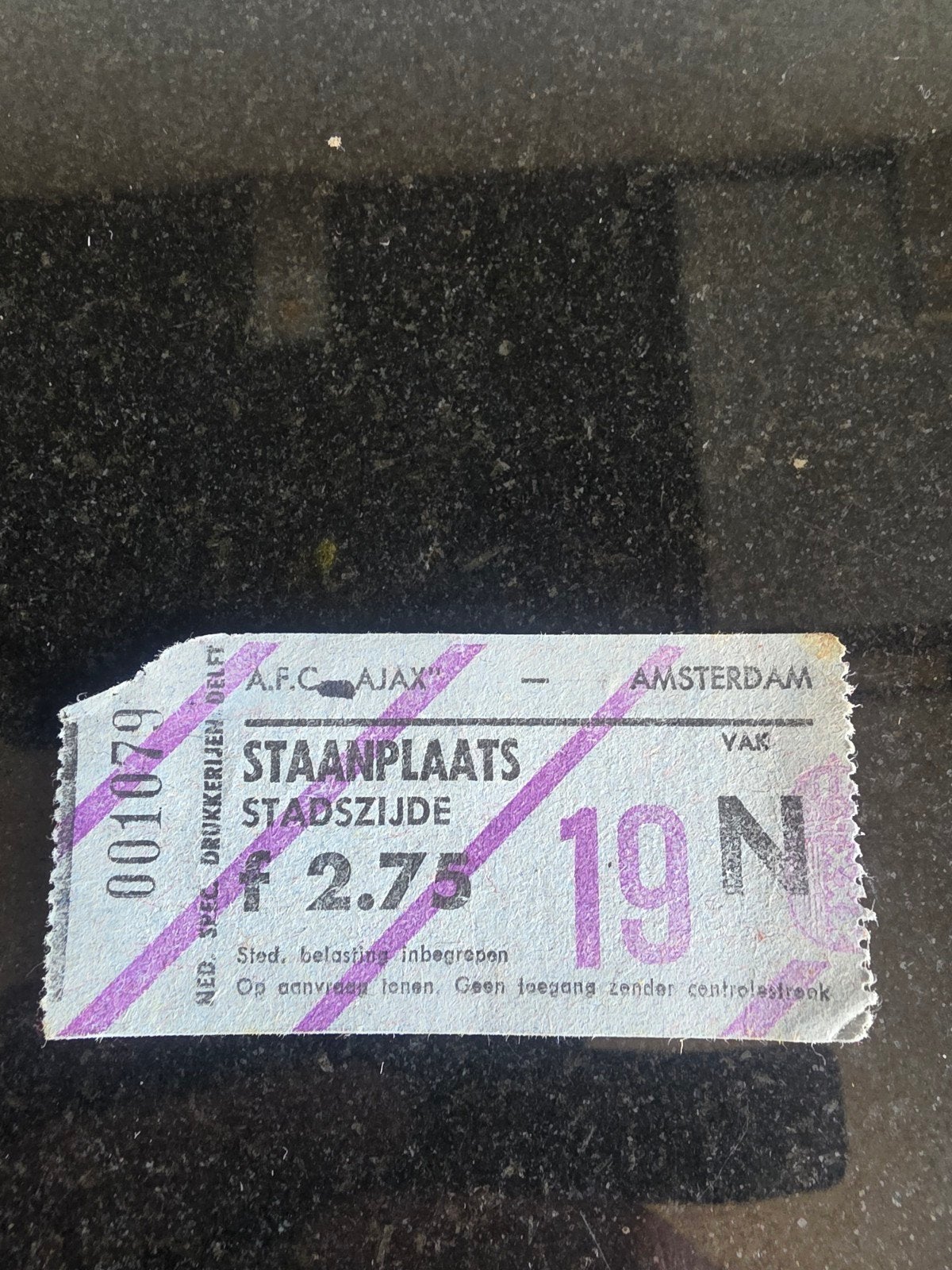 Toegangskaartje Ajax jaren 60/70, Ophalen of Verzenden, Gebruikt, Ajax, Poster, Plaatje of Sticker
