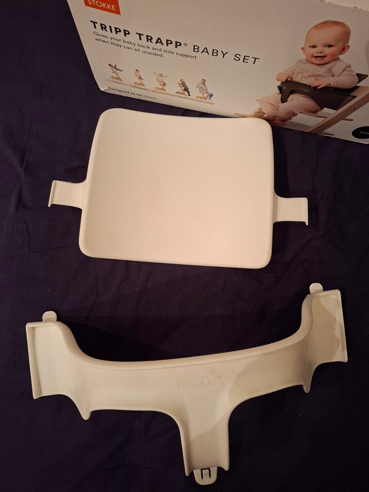 Stokke Tripp Trapp Baby Set, Dienblad en Tuigje, Kinderen en Baby's, Ophalen, Gebruikt, Meegroeistoel, Afneembaar eetblad