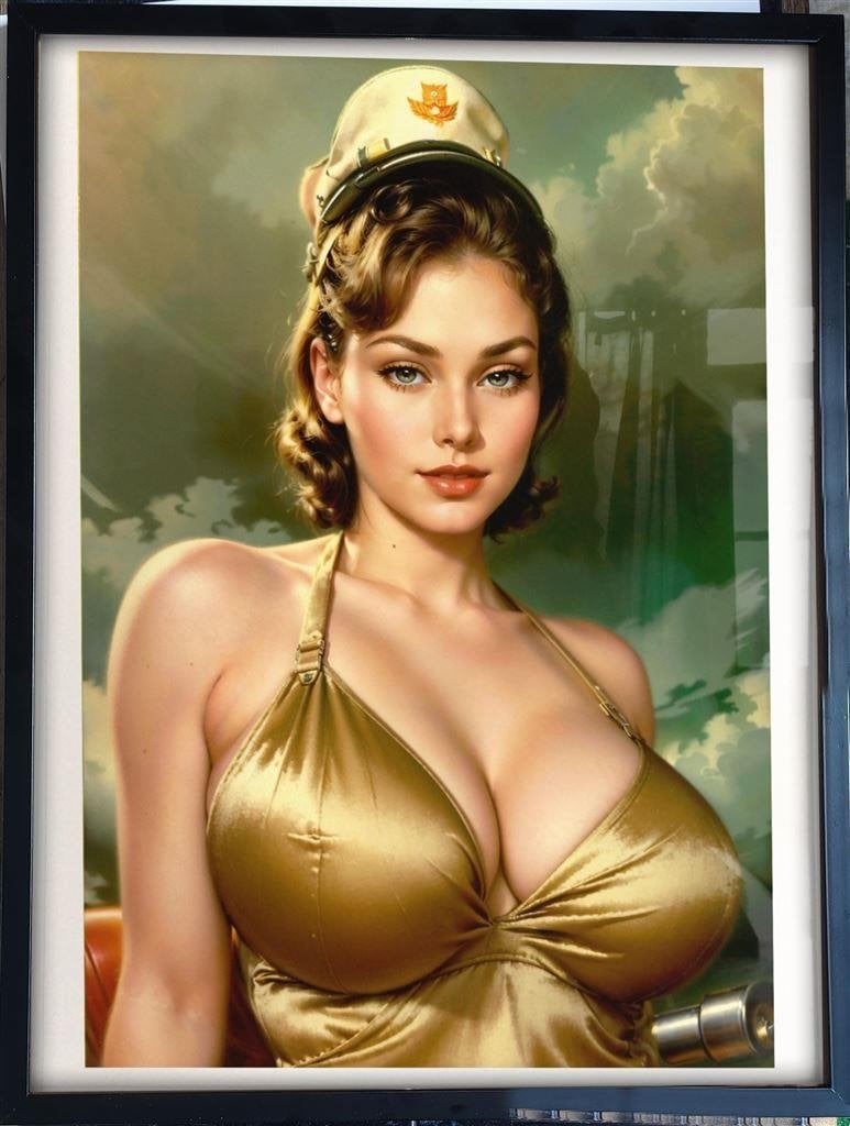 [Poster in Frame] Sexy Classic Leger Army Pin Up girl, Verzenden, Nieuw, A1 t/m A3, Film en Tv