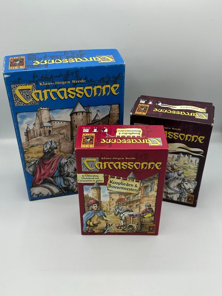 Carcassonne Bordspel + Uitbreidingen, Een of twee spelers, Ophalen of Verzenden, Gebruikt