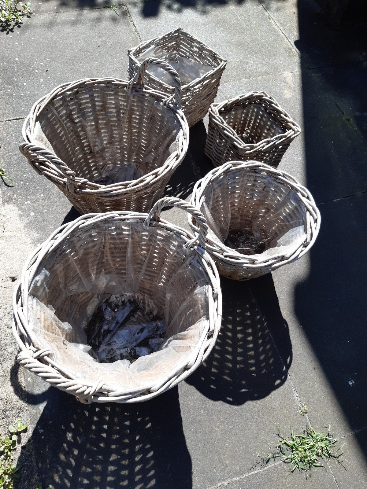 Rieten manden/ bloempotten, Ophalen, Gebruikt, Minder dan 30 cm, Rond