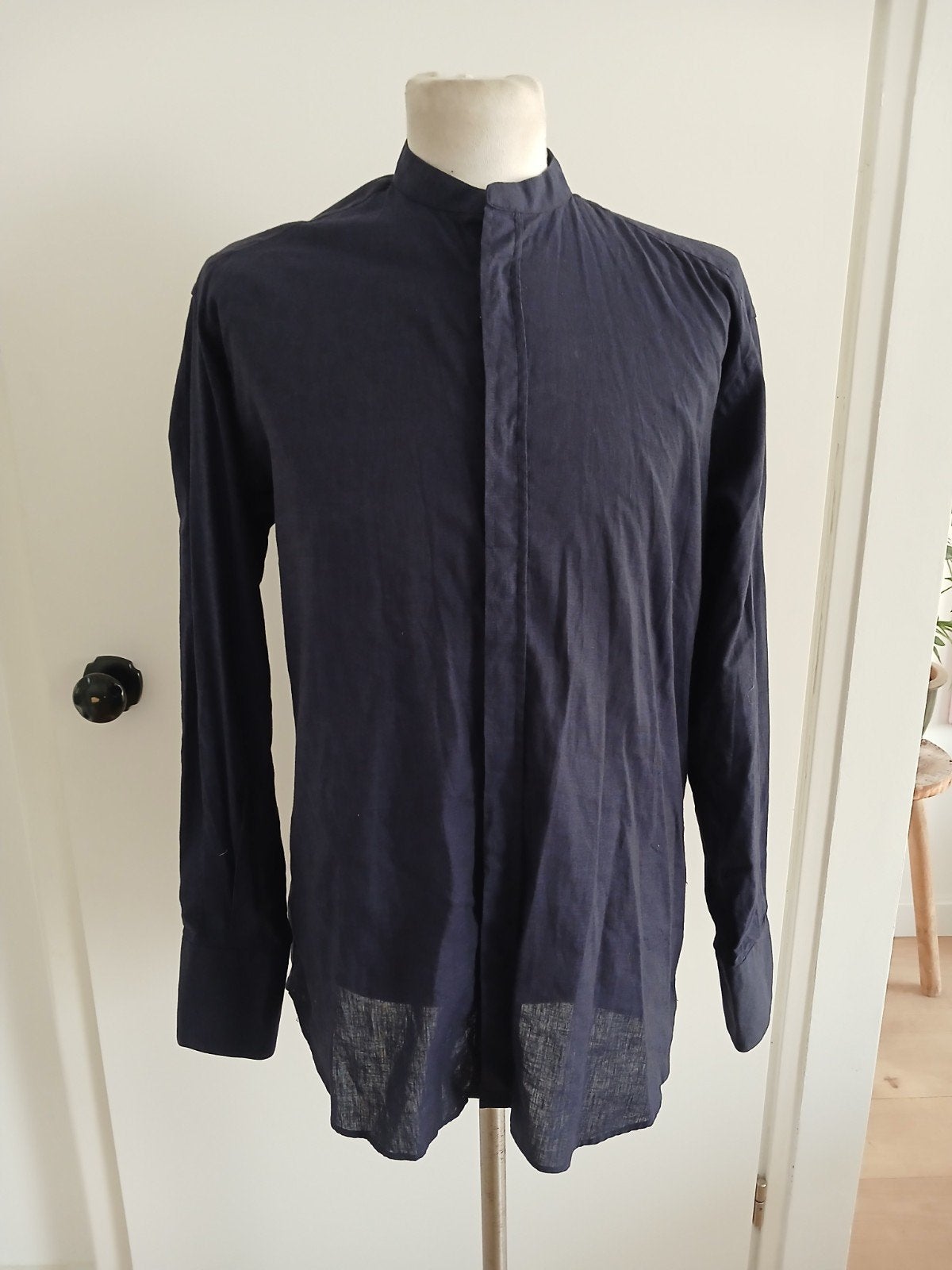 Ermenegildo Zegna overhemd maat 40, Ophalen of Verzenden, Zo goed als nieuw, Blauw, Halswijdte 39/40 (M)