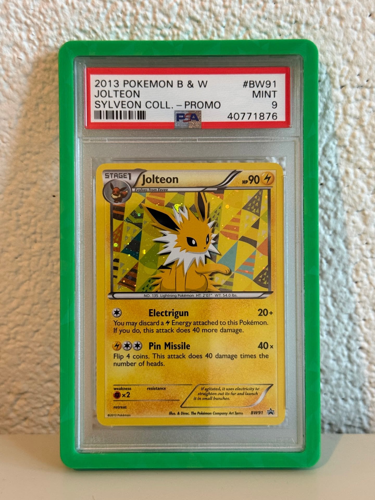 Pokemon | Jolteon | PSA 9 | Bw91 | 40771876, Ophalen of Verzenden, Zo goed als nieuw, Losse kaart