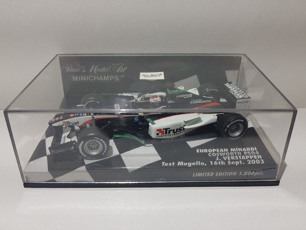 F1 Minardi Cosworth PS04 Jos Verstappen Test 1/43 * Let op *, Ophalen of Verzenden, Zo goed als nieuw, Auto, MiniChamps