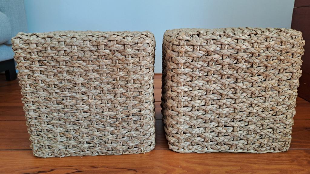 Rieten bijzettafels, Ophalen of Verzenden, Glas of Kopje