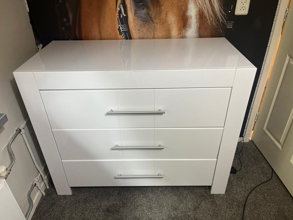 Bopita Commode Wit - 3 Lades, Kinderen en Baby's, Kinderkamer | Commodes en Kasten, Ophalen, Gebruikt, 50 tot 70 cm, 100 cm of meer