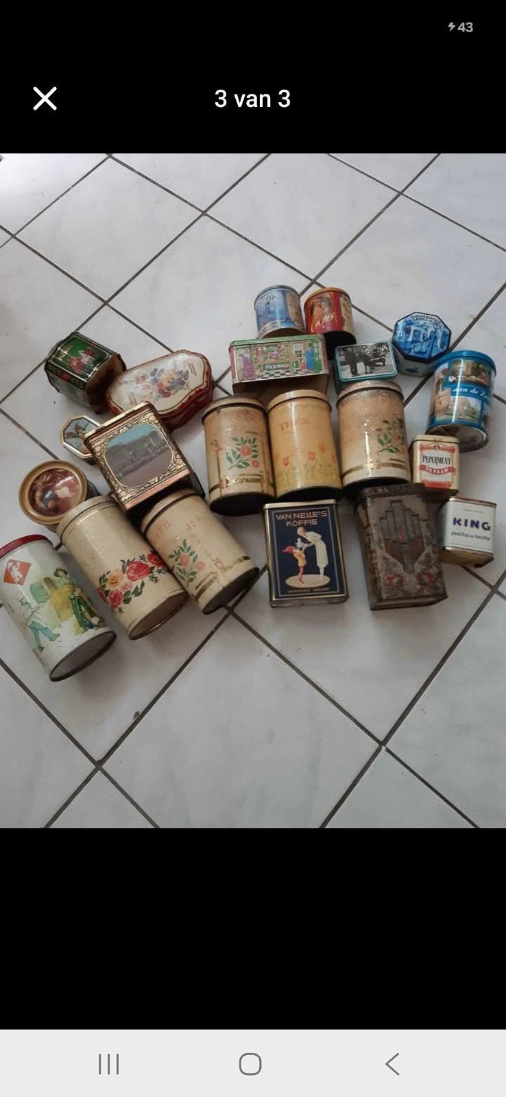 Vintage blikken voor koffie, thee, koekjes en meer, Ophalen