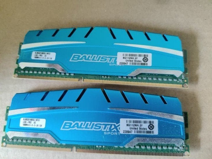 Crucial Ballistix Sport DDR3 RAM - 2x 8GB, Computers en Software, Ophalen, Gebruikt, 8 GB, DDR3