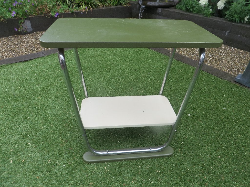 Bauhaus Buisframe Bijzettafel (Robert Slezák) jaren 30, Ophalen, Gebruikt, Bauhaus, 55 tot 75 cm