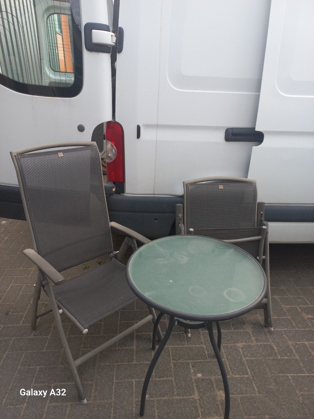 Tuinset met 2 stoelen en tafel, Tuin en Terras, Gebruikt, Aluminium, Tuinset, Eettafel
