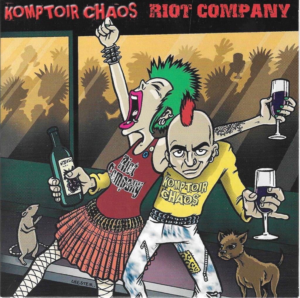 komptoir chaos-riot company/split single-punk/oi-rood vinyl, Verzenden, Zo goed als nieuw, Rock en Metal