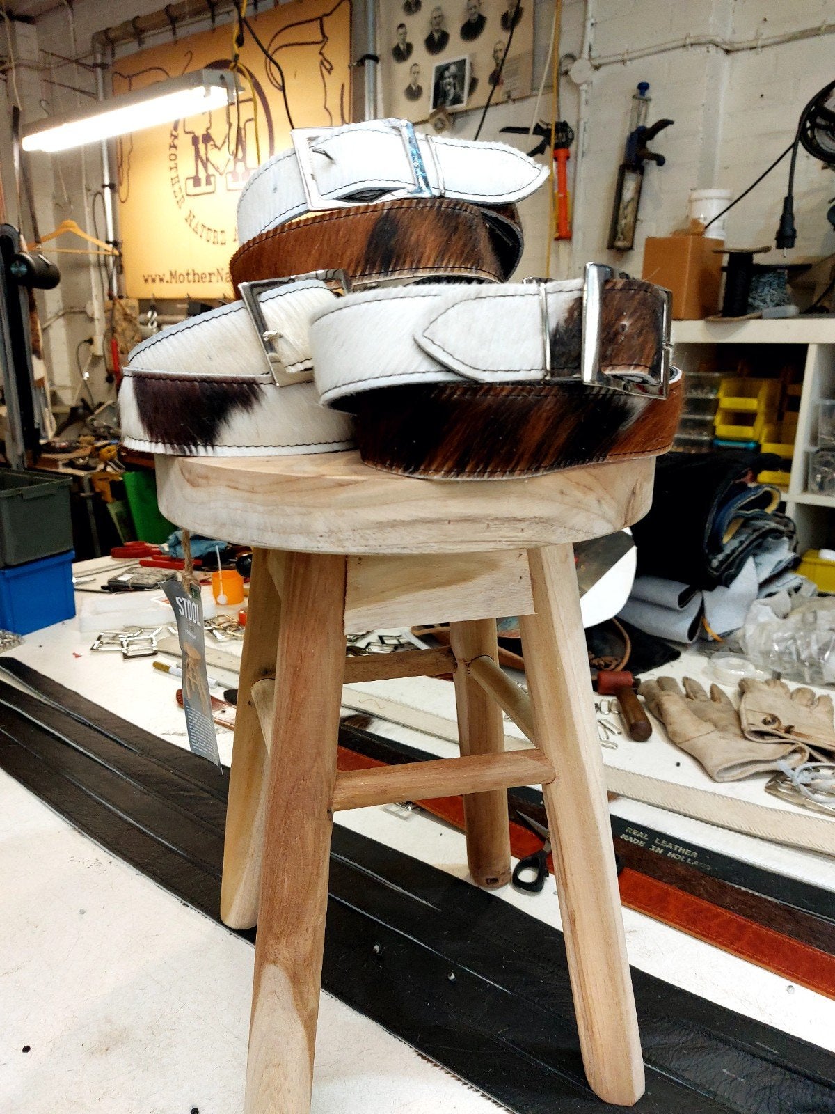 Koehuid Riemen Handmade NL gemaakt in ons eigen Atelier, Ophalen, Overige kleuren, Echt leder, Nieuw