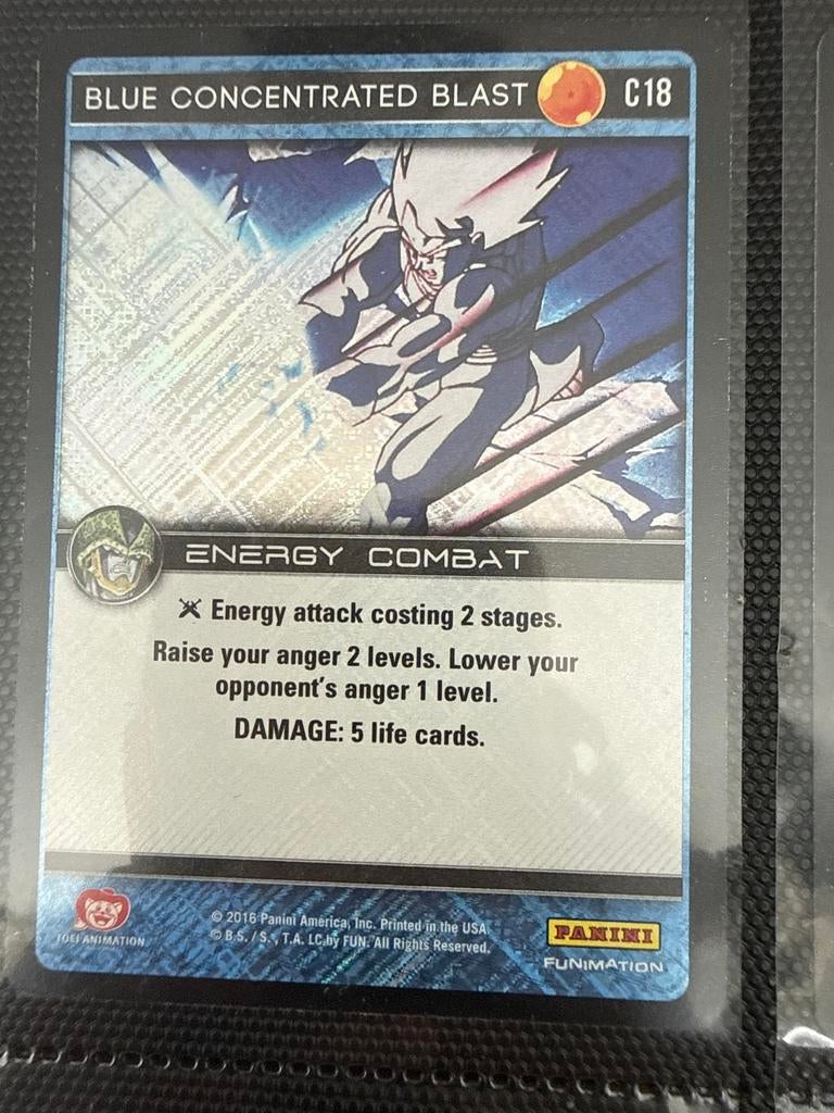 Dragon Ball Super Card Game: Blue Concentrated Blast C18, Ophalen of Verzenden, Zo goed als nieuw, Losse kaart