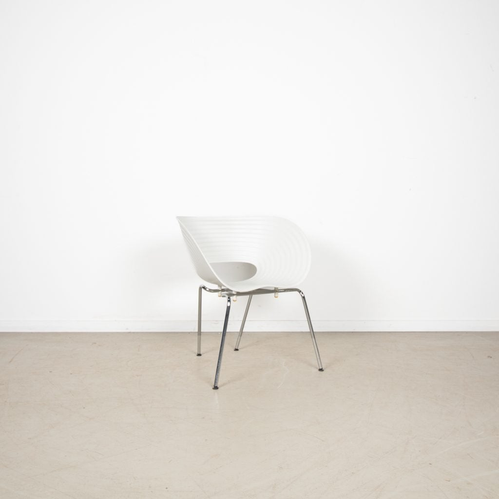 Vitra Tom Vac Stoel Wit Kunststof - Chroom, Niet ingevuld, Zo goed als nieuw, Niet ingevuld, Niet ingevuld