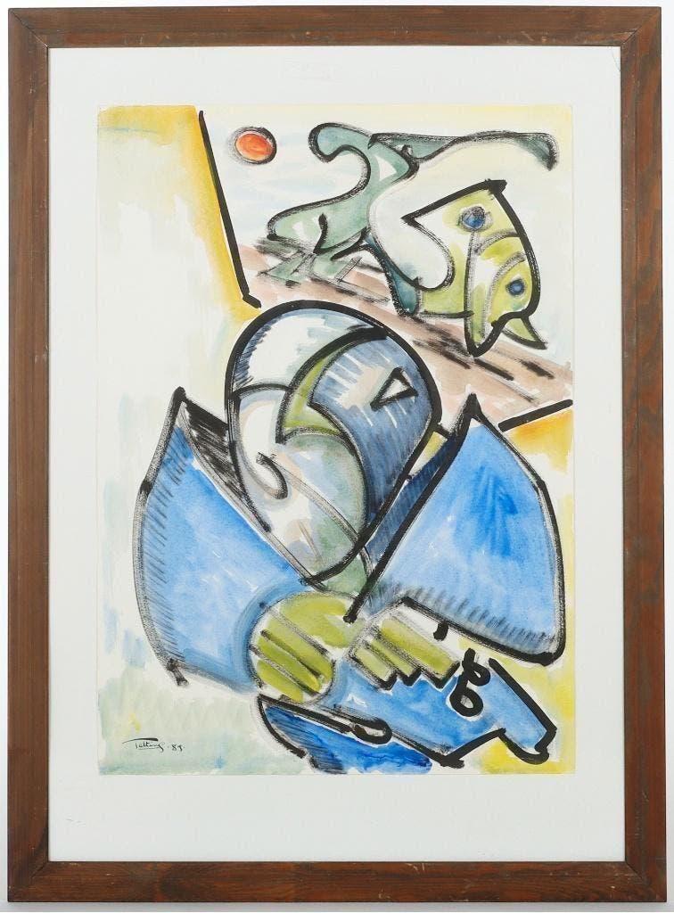 Quintus Jan Telting (1931-2003) MIxed Media, Antiek en Kunst, Ophalen of Verzenden