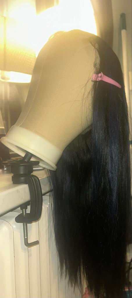 Human Hair Lace Front Pruik met Blauwe Highlights, Ophalen of Verzenden, Nieuw, Pruik of Haarverlenging