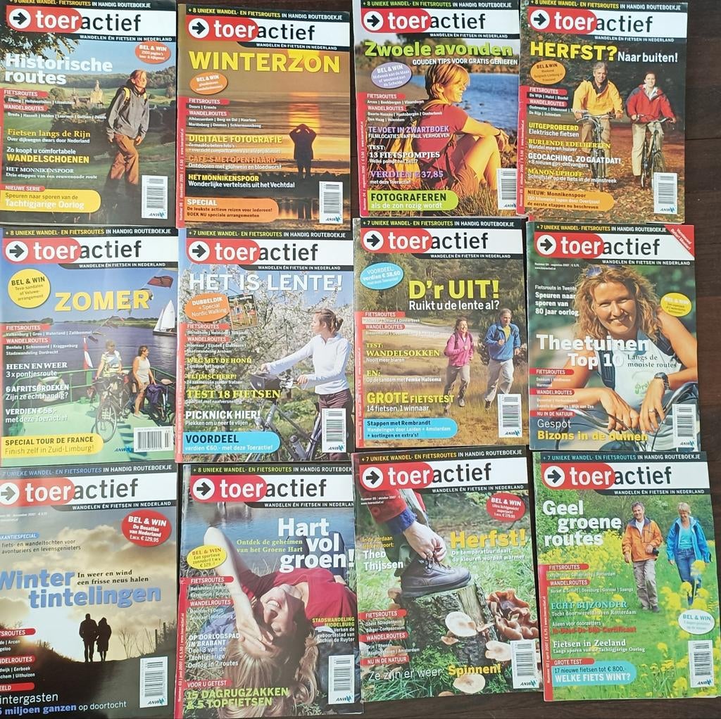 Toeractief 2006 - 12 Tijdschriften wandelen en Fietsen, Boeken, Tijdschriften en Kranten, Zo goed als nieuw, Sport en Vrije tijd