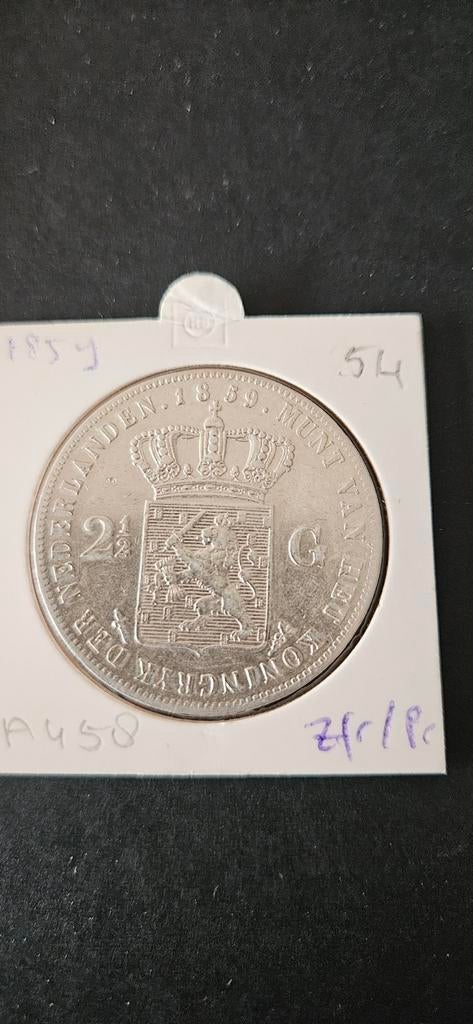 Zilveren rijksdaalder 1859 Willem lll mooie kwaliteit, Postzegels en Munten, Munten | Nederland, Koning Willem III, Zilver, Ophalen of Verzenden