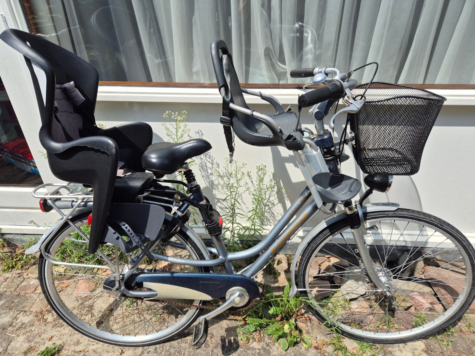 Batavus damesfiets met 2 kinderzitjes, Fietsen en Brommers, Fietsen | Dames | Damesfietsen, Ophalen, Velgrem, Versnellingen, Batavus