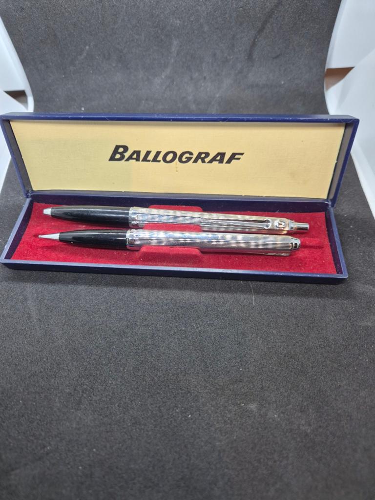 Ballograf Pennenset: Balpen en Vulpotlood in Doosje, Verzamelen, Pennenverzamelingen, Overige merken, Pennenset, Gebruikt, Met doosje