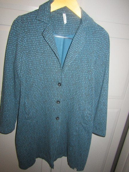 G426 Zoso mt M jasje vest lang jogging stof blauw zwart, Maat 38/40 (M), Zo goed als nieuw, Jasje, Zoso