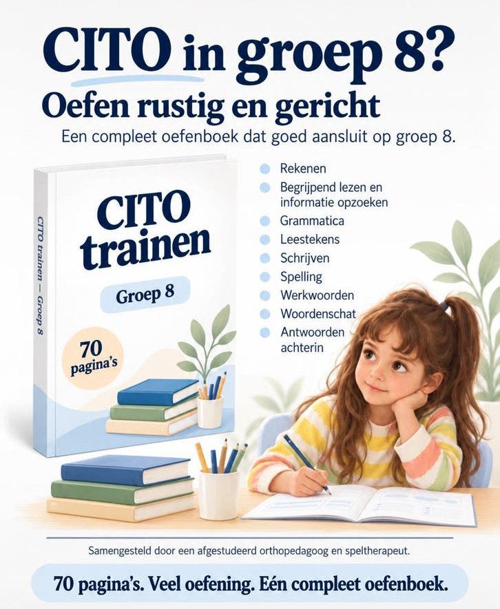 CITO trainen Groep 8 70 pagina’s oefenboek, Ophalen, Alpha, Zo goed als nieuw