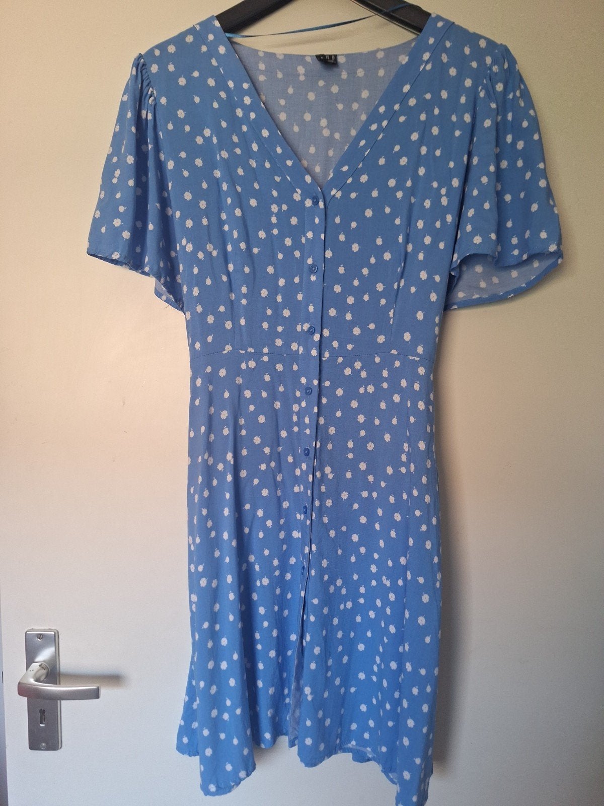 Vero Moda Lichtblauw Jurkje met Witte Bloemetjes Maat XL, Blauw, Vero Moda, Maat 46/48 (XL) of groter, Ophalen of Verzenden