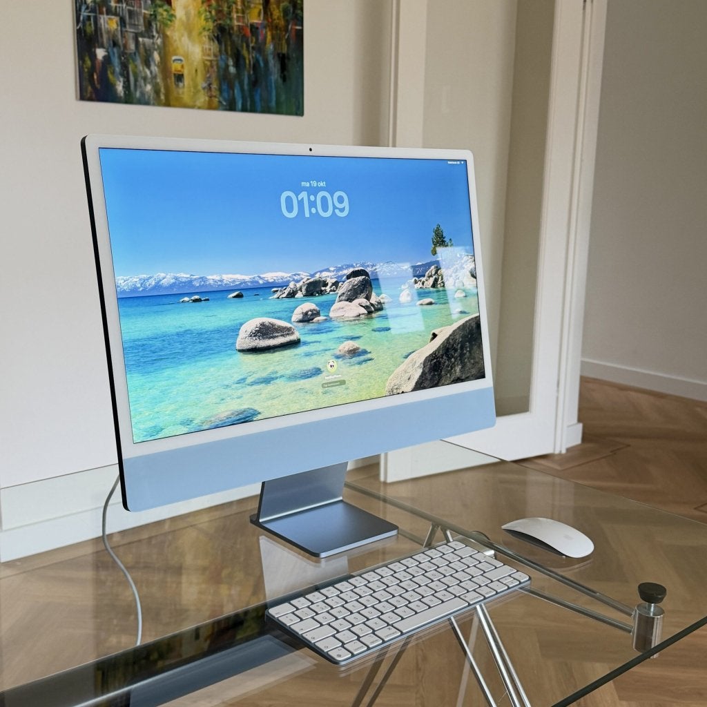 Apple iMac 2023 M3 256GB blauw /8-core /ethernet /garantie, Computers en Software, Apple, Zo goed als nieuw, Support@apple.com
