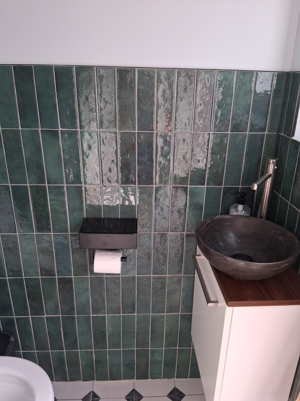 Groene handvorm wandtegels (Equipe Artisan Moss Green), Ophalen, Nieuw, Minder dan 20 cm, 20 tot 40 cm