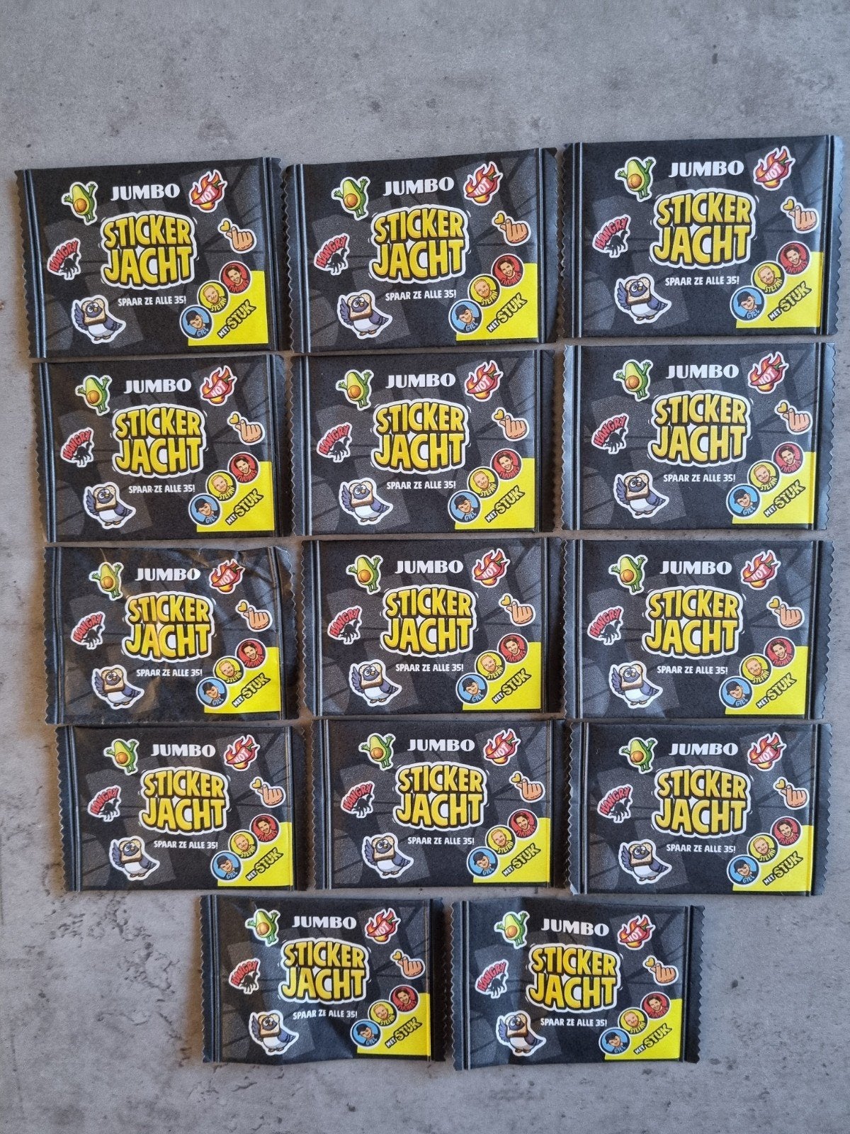 14 x, JUMBO STICKERJACHT, Dicht Verpakt, Samen, Nieuw!, Jumbo, Ophalen of Verzenden