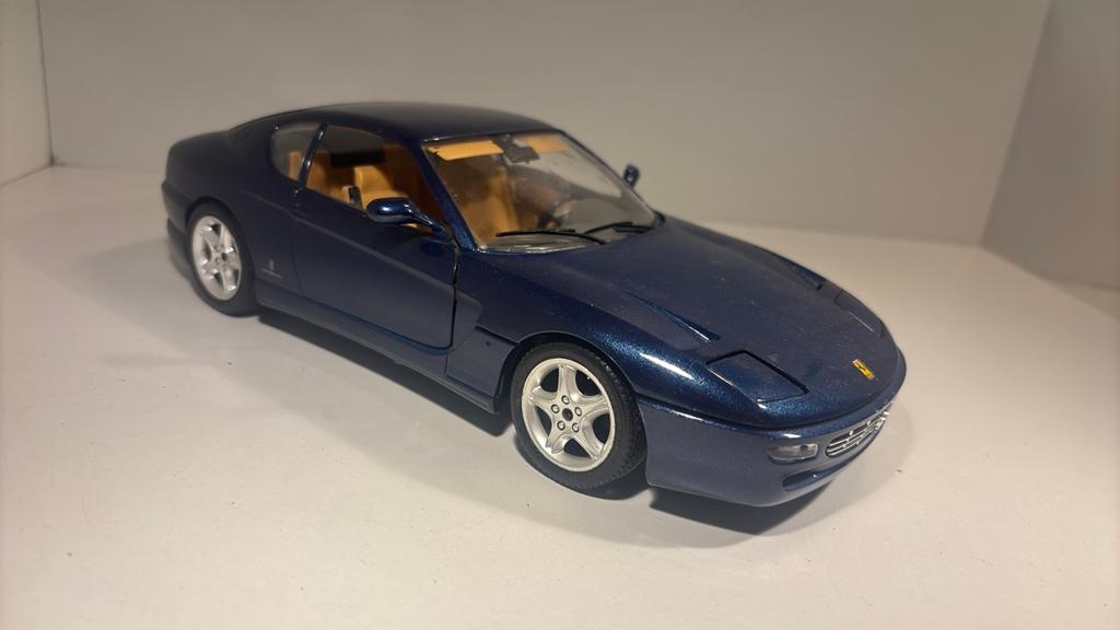 Ferrari 456 gt bleu Bburago 1.18, Ophalen of Verzenden, Bburago, A, A