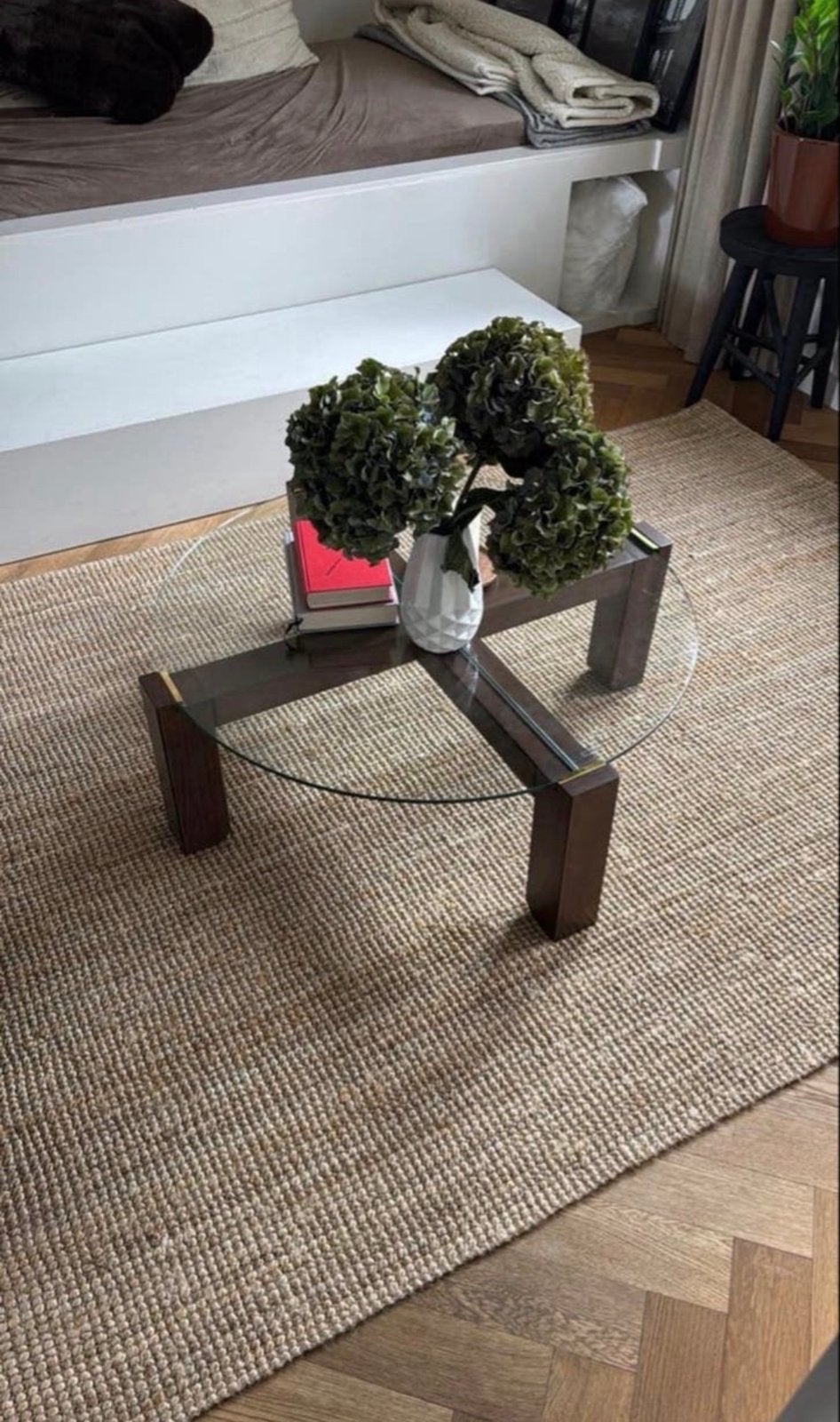 H&M Home Salontafel met Glazen Blad en Houten Onderstel, 100 tot 150 cm, Rechthoekig, 50 tot 100 cm, Ophalen of Verzenden