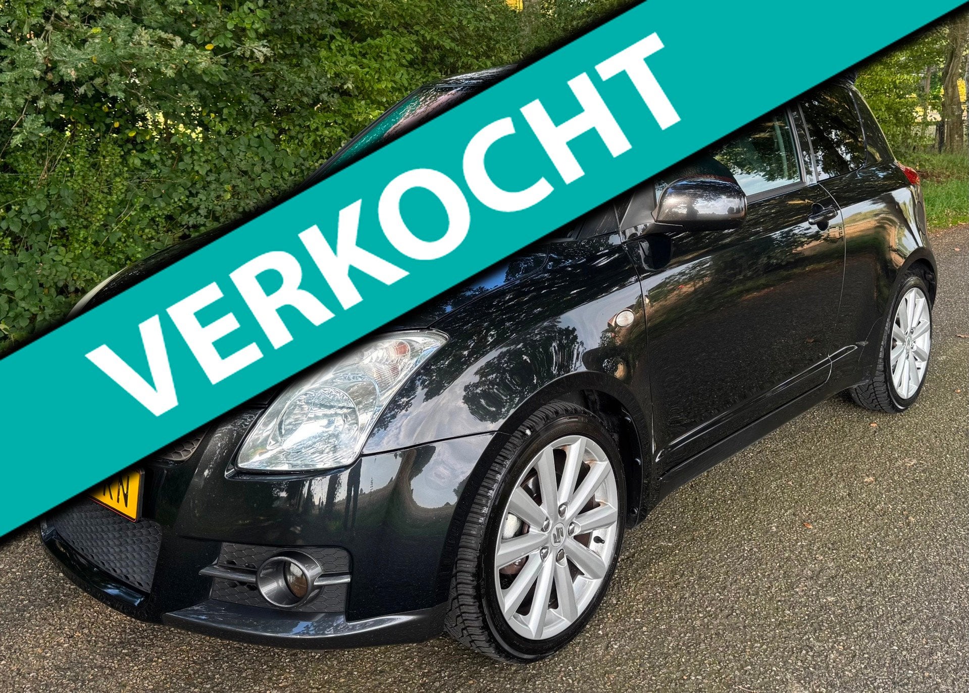 Suzuki Swift 1.6 Sport 2007 CLIMA KEYLESS NIEUWE APK, Voorwielaandrijving, Zwart, 4 cilinders, 400 kg