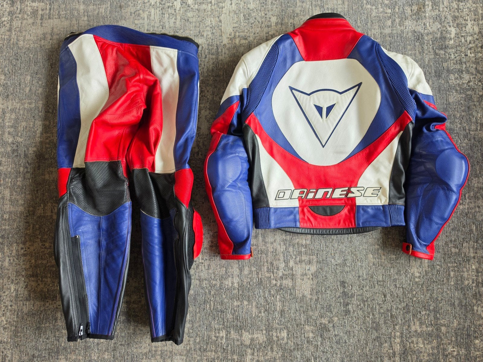 Dainese leren combipak Rood Wit Blauw (jas en broek) - Maat, Ophalen, Dainese, Tweedehands, Heren