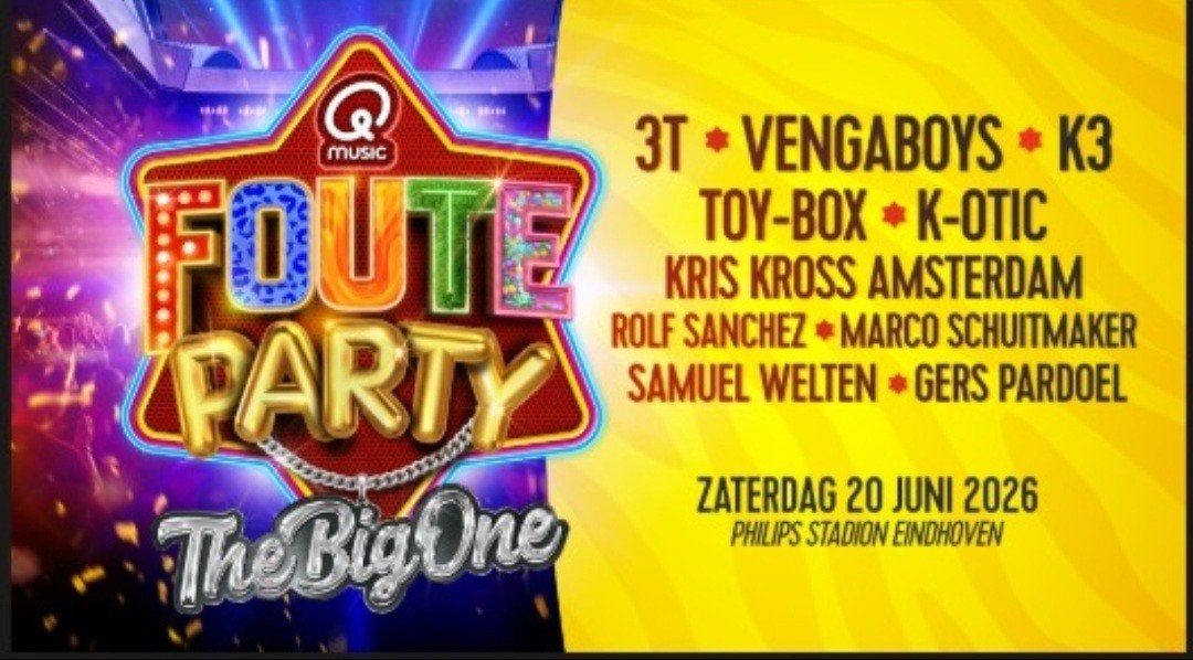 4 2e rangs Qmusic foute party e-tickets te koop, Tickets en Kaartjes, Evenementen en Festivals, Drie personen of meer