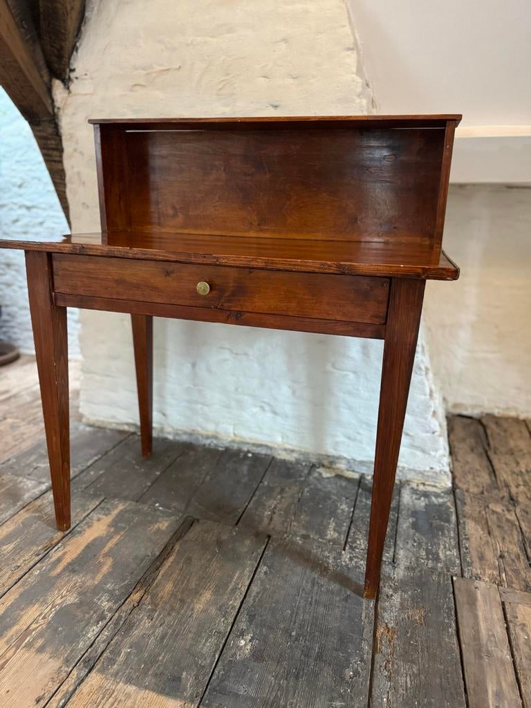 Vintage houten bureau met opzetstuk, Ophalen, Opzetstuk, Gebruikt, Hout