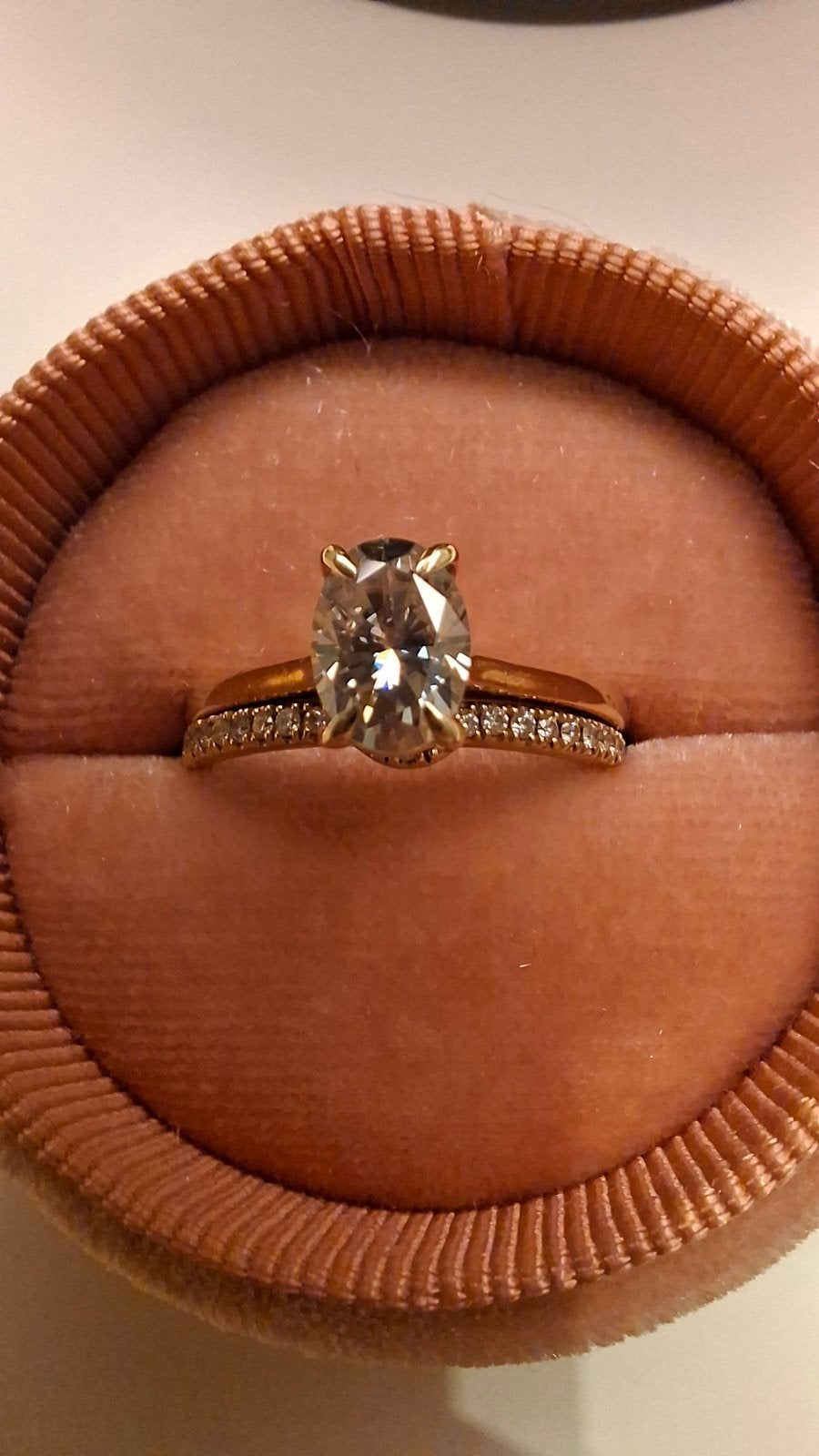 Prachtige Kuololit 10K gouden Ringenset met Moissanite, Verzenden, Dame, Goud, Goud