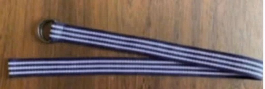 Blauw-wit gestreepte stoffen kinderriem, riem ceintuur jonge, Kleding | Dames, Overige kleuren, Minder dan 80 cm, Tailleriem, Ophalen of Verzenden