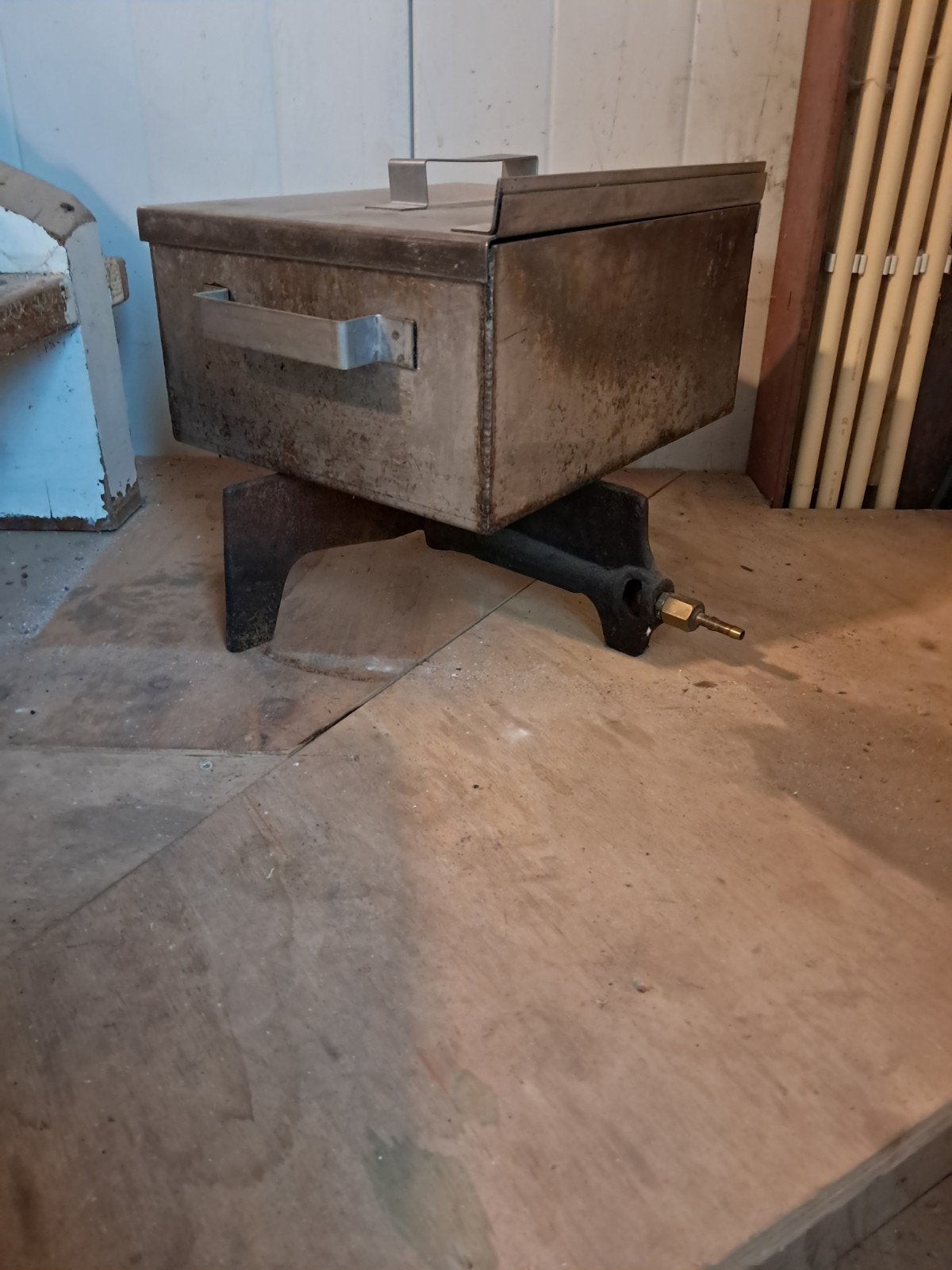 te koop rvs visbakpan met gasspin, Ophalen, Minder dan 50 cm, Gebruikt, Minder dan 50 cm