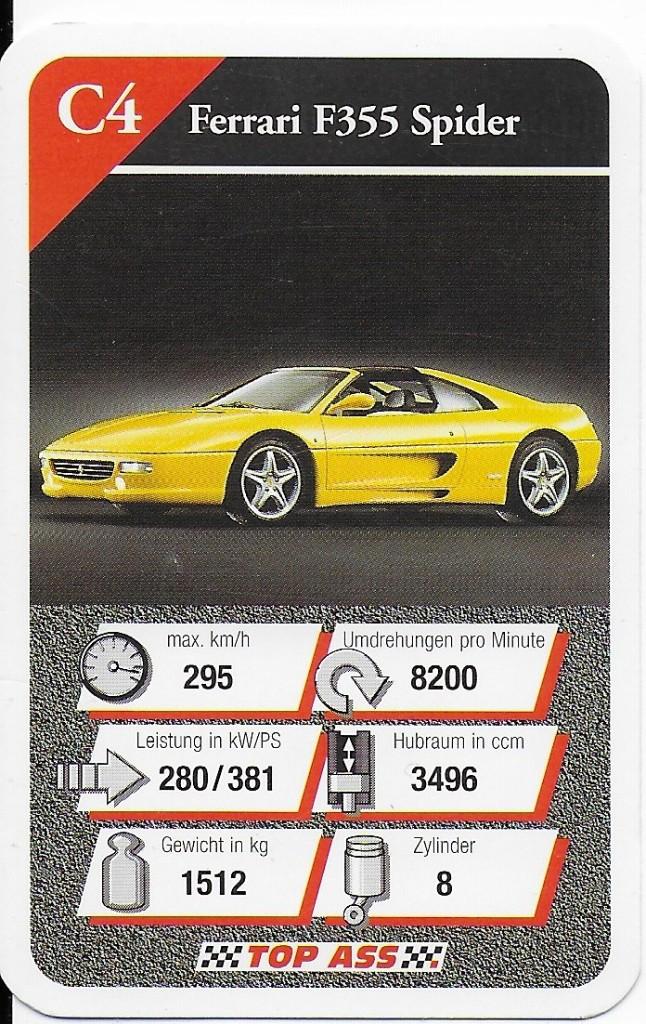 Kw25 autokaartje ferrari f355 spider ( c4, Ophalen of Verzenden, Zo goed als nieuw, Auto's