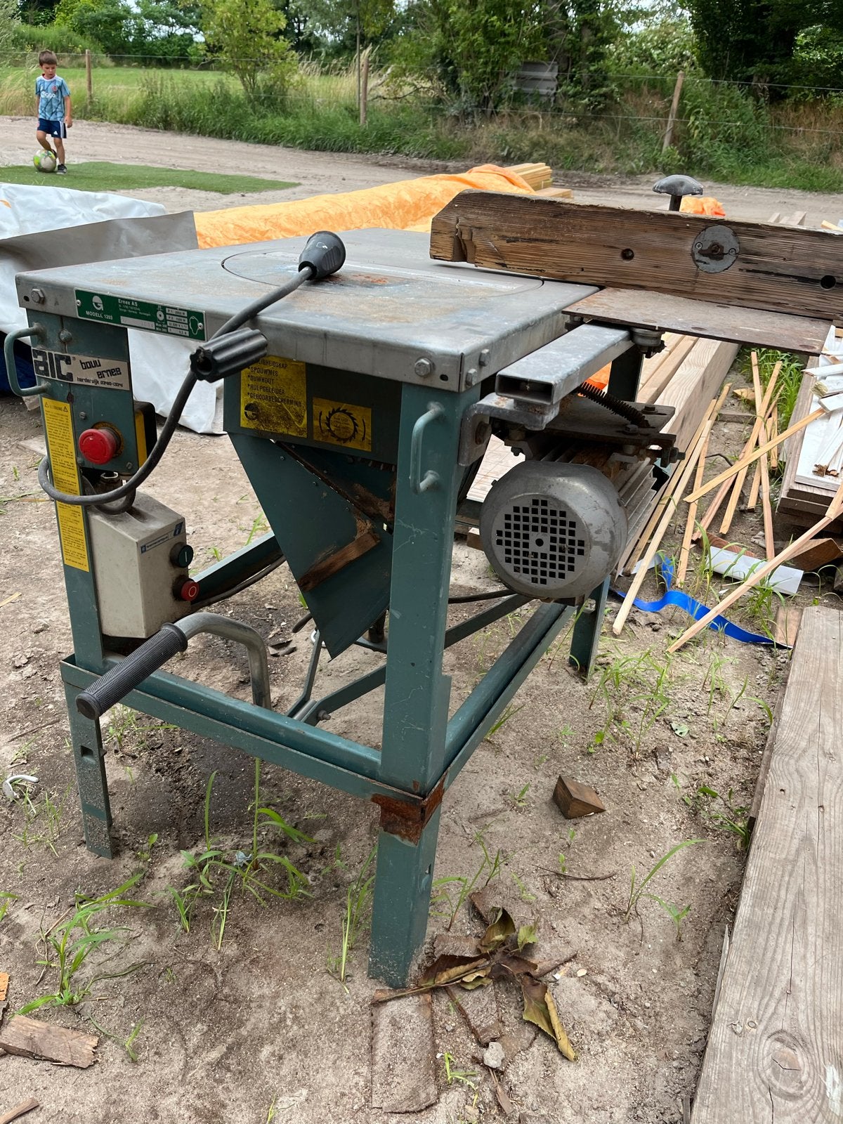 Gjerde Bouwzaag - Recent zaagblad, zaagt prima, Doe-het-zelf en Verbouw, Gereedschap | Zaagmachines, Gebruikt, Cirkelzaag, 70 mm of meer