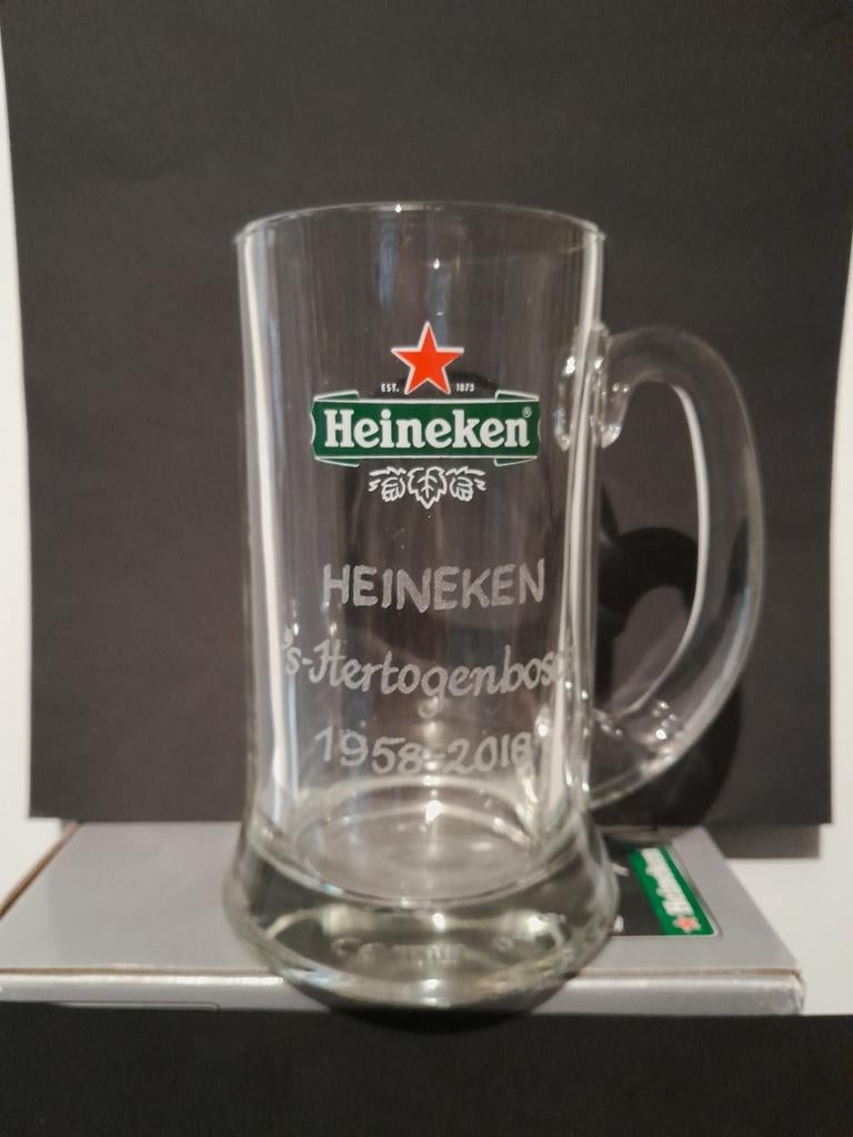 Heineken Bierpul 's-Hertogenbosch 1958-2018, Ophalen of Verzenden, Zo goed als nieuw, Overige merken, Glas