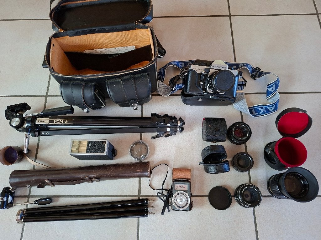 Fototoestel Praktica met toebehoren, Ophalen, Gebruikt, Spiegelreflex, Overige Merken