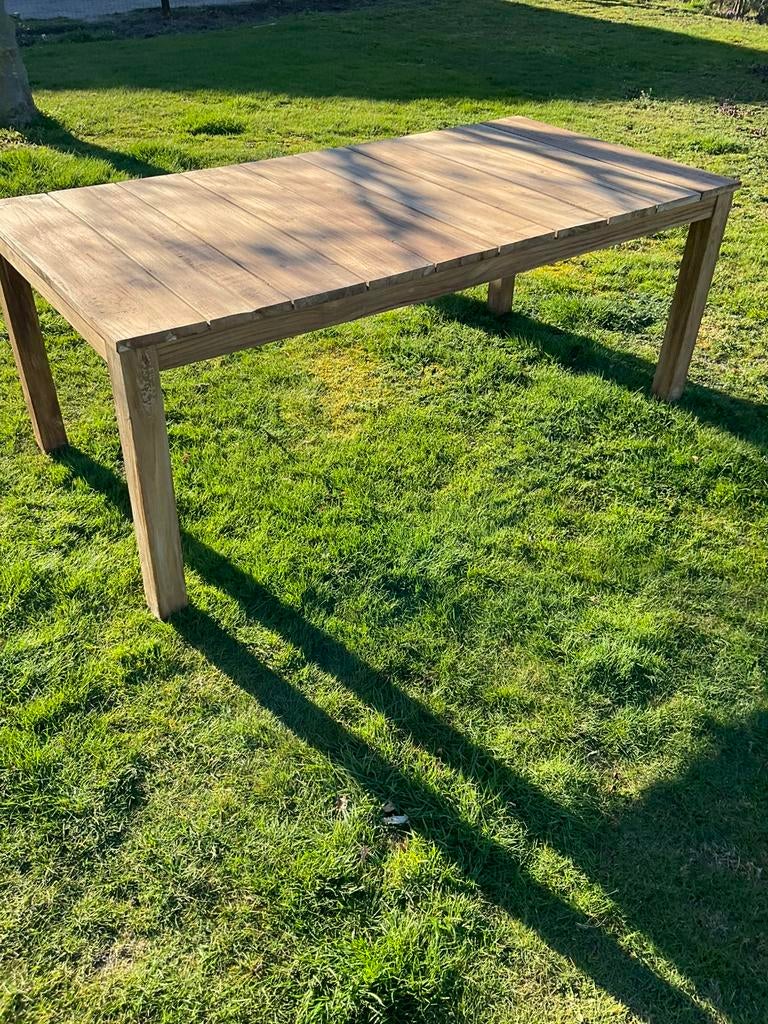 Nieuwe massief teak houten tuintafel 200 x 100, Tuin en Terras, Tuintafels, Ophalen, Zo goed als nieuw, Rechthoekig, Teakhout
